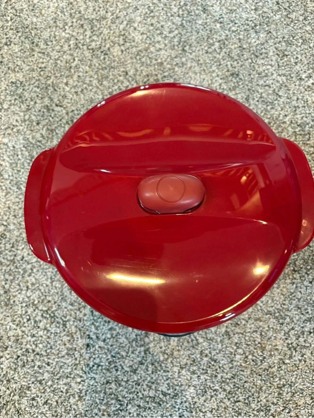 KitchenAid Red and White Salad Spinner with Clear Outer Bowl